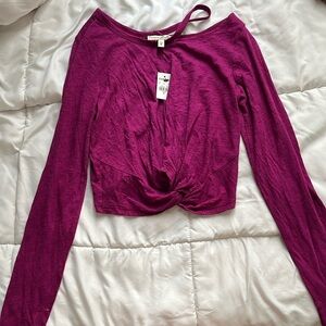 Express long sleeve cropped shirt